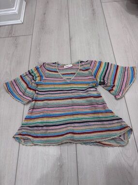 Missoni Multicolor Striped V-Neck Knit Top